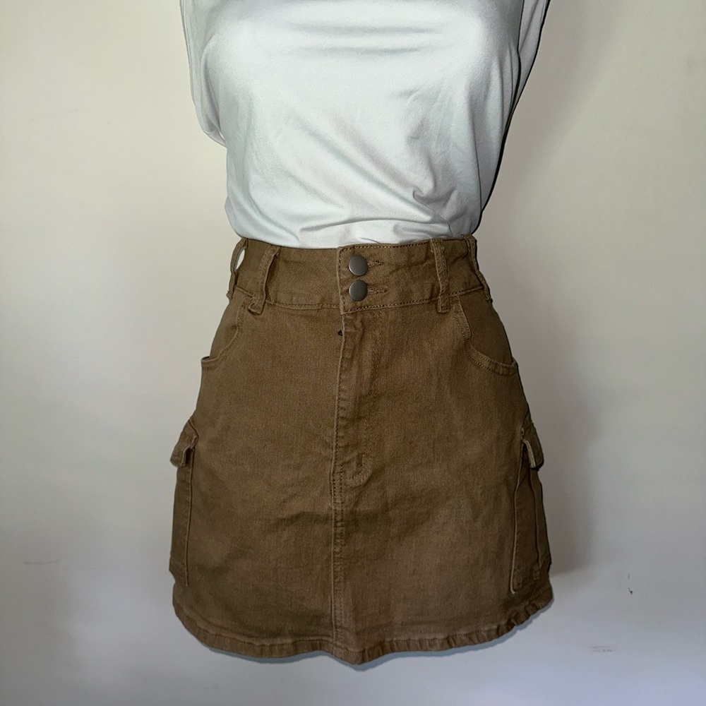 SHEIN Curve Khaki Mini Skirt